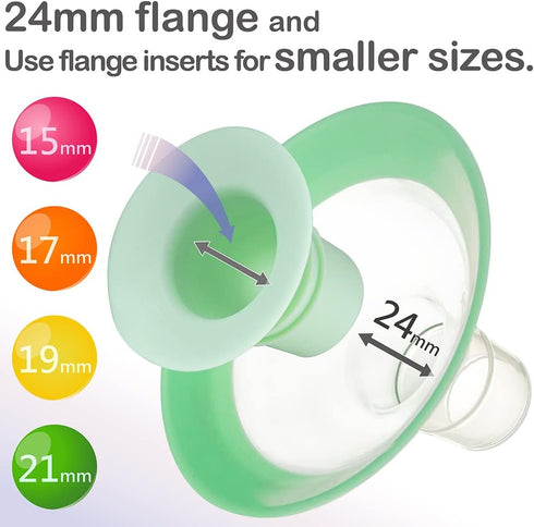 17mm 24mm 17mm Nenesupply Inserts and Flex Flanges Compatible with Lansinoh Breastpump Replacement to Lansinoh Flange