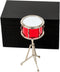 Miniature Snare Drum with Case, Mini Percussion Musical Instrument, Dollhouse Model Christmas Ornament Gift