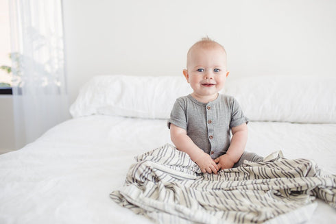Midtown Large Premium Knit Baby Swaddle Blanket by Copper Pearl