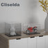 10x10x10 inch, Countertop Cliselda Clear Acrylic Display Case with Black Base Sturdy Acrylic Display Box Box, Assemble