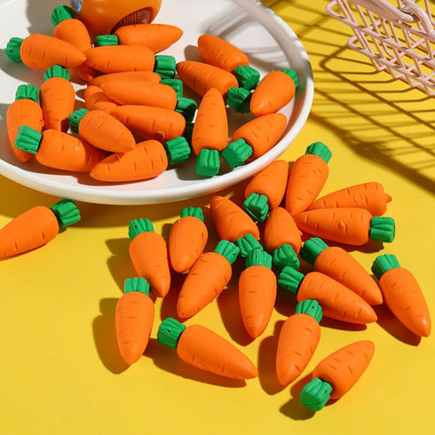 Abaodam 50 Pcs Mini Carrot Erasers Miniature Vegetables for Kids Easter Party Favors