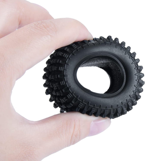 1.0" Crawler Tires 4PCS Micro Rubber Tires for 1/24 RC Crawler Car Axial SCX24 (54mm)