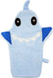 JN&LULU Baby Organics Bath Mitt, Toddlers Bath Cotton Soft Scrub Loofah Baby Shower Gifts (Shark)