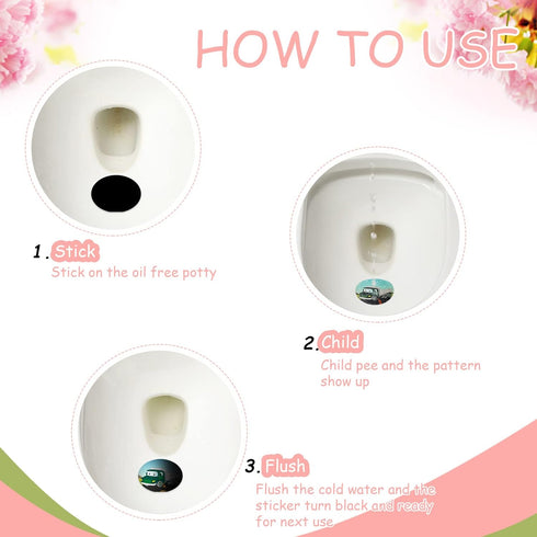 Zonon 10 Pcs Potty Training Stickers Traffic Toilet Target Sticker Reusable Potty Targets Color Changing Pee Target