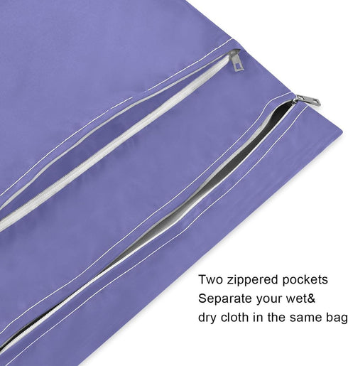 Haskirky 2 Charming Blue Pcs Cloth Diaper Wet Dry Bags,Waterproof and Washable Bag for Travel Reusable Wet Bag for Baby