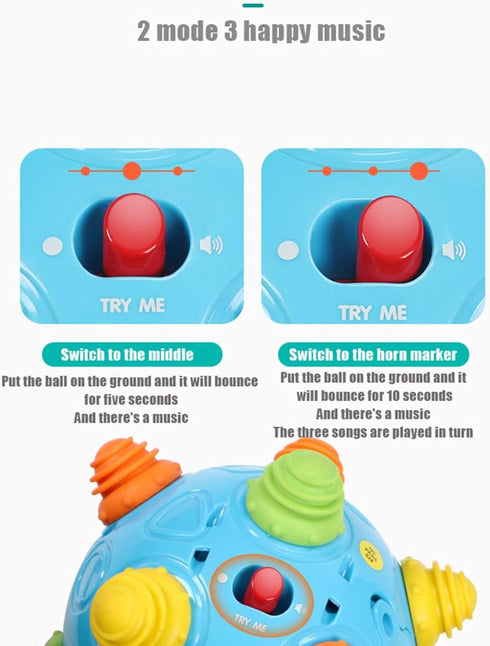 YMDLY Toys Toddler's Music Dancing Shake Ball - Move, Crawl, Bounce, Sensory Learning for Kids and Babies, Fun Gift