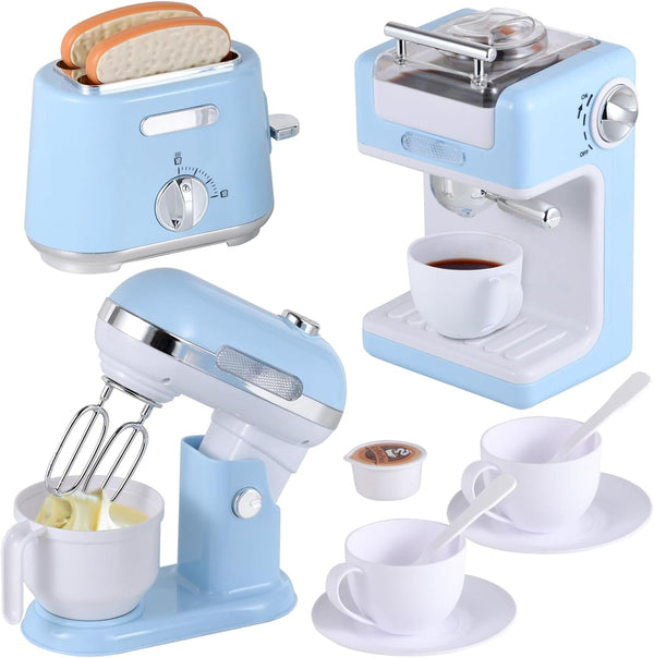Ehome Play Kitchen Toys, Kids Kitchen Accessories Toy Set with Coffee Maker, Mixer, Toaster for Ages 4-8 Girls