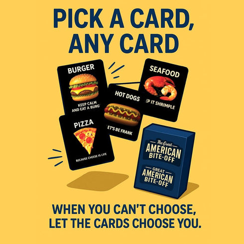 NY HORIZON 20 The Great American Bite-Off Food Decision Cards for Dinner | Food Options Card Deck | Food Dice