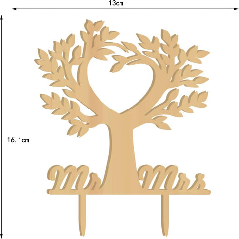 Mr and Mrs Cake Toppers Bride and Groom Rustic Wood Tree Wedding Decoration
