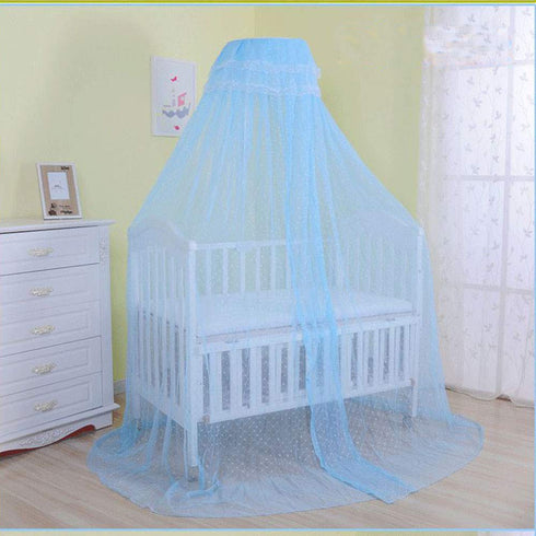 RuiHome Baby Crib Cot Bed Mosquito Net with Stand Palace-Style Dome Netting Curtain Infants Nursery Bedroom Decor