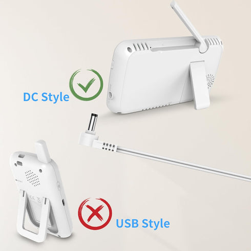 Baby Monitor Charger Adapter for OKAIDI Baby Monitor OD8052/OD8038/OD8021/OD8051, 6.6ft Power Cord Adapter, 5V 1A