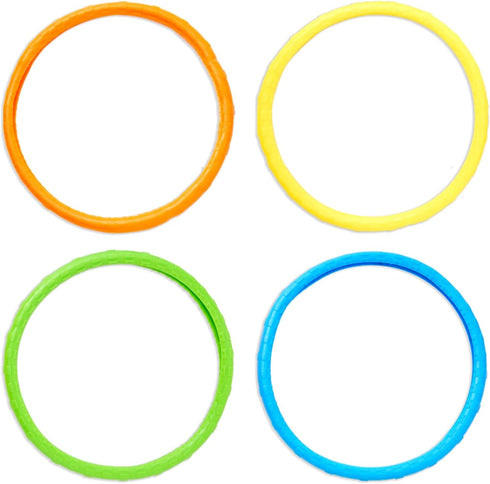 BLUE PANDA 12 Pack Pool Rings for Kids Diving - Multicolored Under Water Swim Dive Rings (6 in)