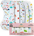 BLESSIQUE INTERNATIONAL Blessique Baby Burp Cloths 5 Pieces 100% Cotton Muslin Soft Absorbent Burping