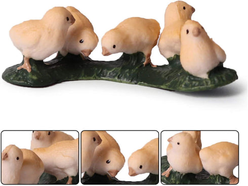 Farm Animals Figurines, 5 Piece Simulated Chicken Toy Statue Set, Realistic Cake Topper Gift