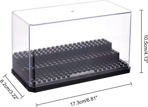 OLYCRAFT Acrylic Minifigure Display Case Box Display Case for Minifigure Action Figures Blocks Removable Display Box Cube Showcase for Models Gifts Dustproof Storage Display Boxes - Black