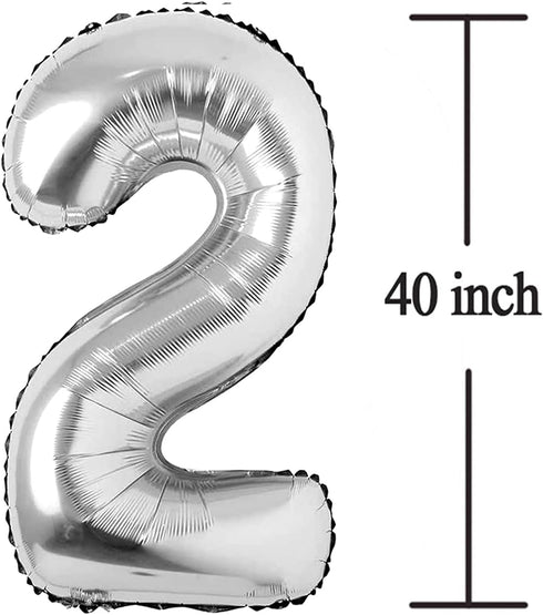 Big Giant Jumbo Silver Number 21 Foil Mylar Balloons - 40 Inch for Girl Women Men 21st Birthday Party Supplies & 21