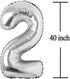 Big Giant Jumbo Silver Number 21 Foil Mylar Balloons - 40 Inch for Girl Women Men 21st Birthday Party Supplies & 21