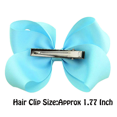 WillingTee 40colors 4.5" Hair Bows for Girls, Grosgrain Ribbon Big Hair Bows with Alligator Clips for Kids