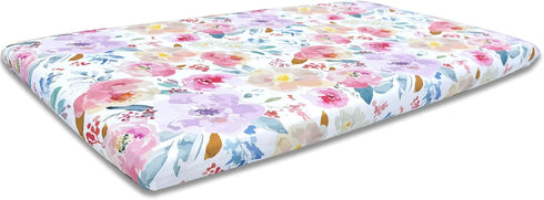 AMROSE 3 Pack Pack Set Soft Mini Crib Sheets, Microfiber N Play Sheets for Baby Girls, Silk Touch Gentle, Fitted