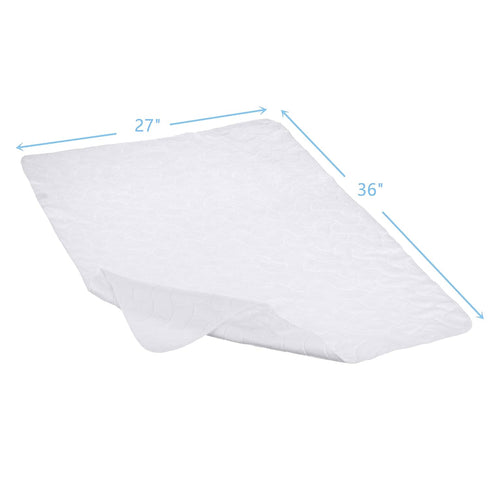 TL Care Waterproof Quilt-Like Flat Reusable Mattress Pad Cover, 27" x 36", for Babies, Adults & Pets, White