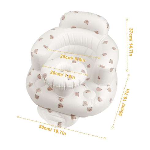 Inflatable Baby Chair with Tray, Blow Up Baby Seat for Infants 3 Months & Up