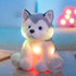 Houwsbaby 12'' Gray Light Up Husky Stuffed Animal Dog, Floppy LED Plush Toy Puppy Night Lights Glow Pillow for Kids