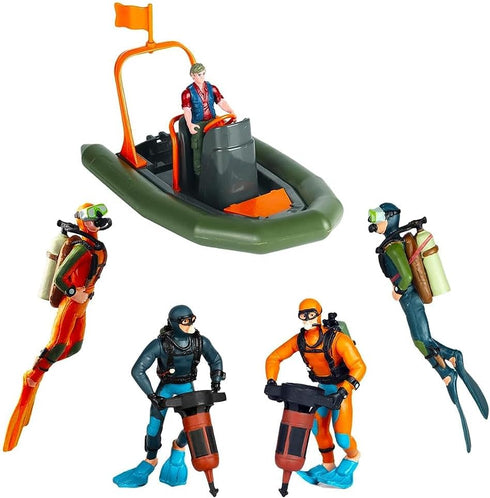 Hiawbon Speedboat Underwater Diver Figurines, Underwater Speedboat Models, Plastic Boat Model for