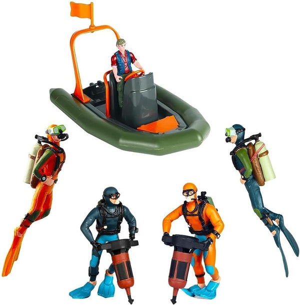 Hiawbon Speedboat Underwater Diver Figurines, Underwater Speedboat Models, Plastic Boat Model for