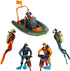 Hiawbon Speedboat Underwater Diver Figurines, Underwater Speedboat Models, Plastic Boat Model for