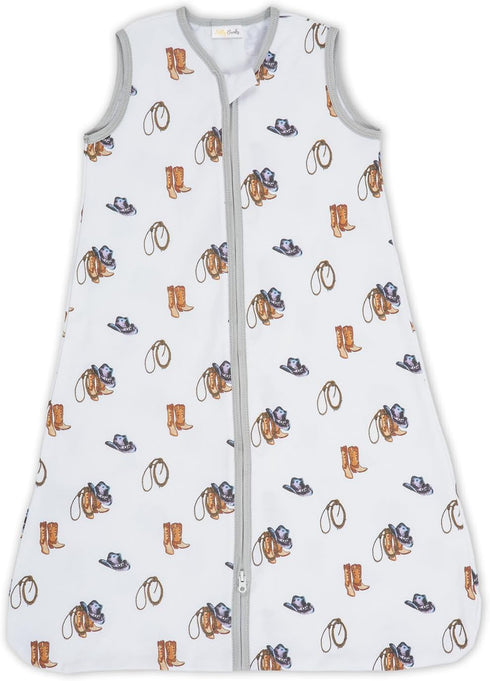 100% Organic Cotton Baby Sleep Sack, 0.5 TOG Lightweight, 2-Way Zipper Toddler Sleep Sack for Boys (Cowboy Outfit)