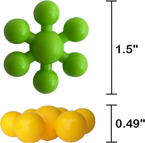 Clip Connect 100 Pieces, Diameter 1.5", Interlocking Solid Plastic Building Blocks Set for Early STEM Education