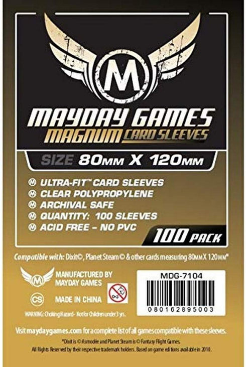 Mayday Games 80 x 120 mm Sleeves Magnum Ultra Fit Card Game (Gold)