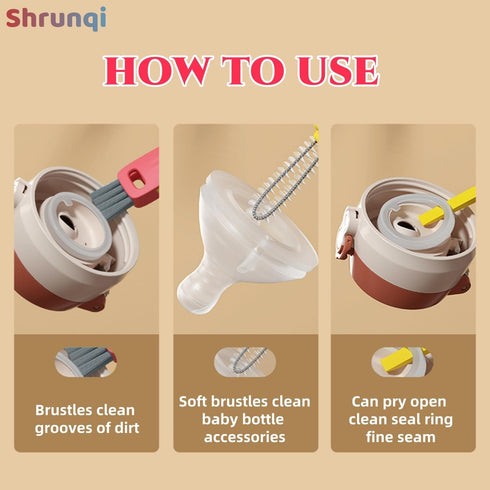 Shrunqi 3 1 3 1 3 in Cup Lid Cleaning Brush, in Multifunctional Cleaning Brush Portable Cup Lid Cleaner for Bottle Gap