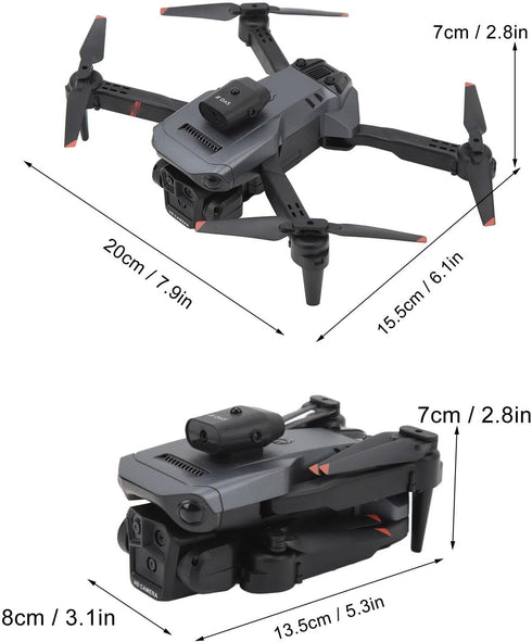 K6 Drone with 3 HD Cameras, Built-in Battery, Folding Quadcopter for Age 14 and Older, Real Time View, Beauty Filter