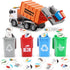 12" 4 Garbage Truck Toys Trash Truck Dump Truck with Garbage Cans, Friction Powered Truck with Sound and Light,Push