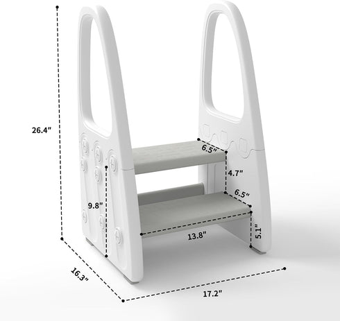 Counter, Toddler Step Stool for Bathroom Sink, Kids Two Step Stool for Toilet Potty Training and Kitchen Children Step