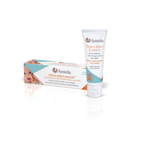 Ameda Triple Zero Lanolin Nipple Cream for Breastfeeding Pain, All Natural, 35g/1.2oz, Pure Lanolin Balm