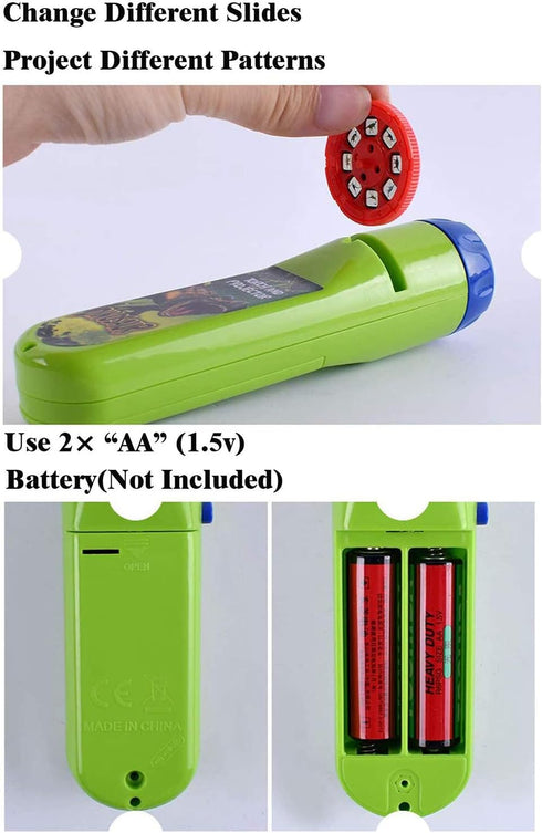 Georgie Porgy Children Projector Toys, Educational Science Set Wall Ceiling Tent Torch Flashlight Gifts for Kids