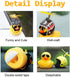 wonuu Rubber Duck Car Decorations - Cute Yellow Duck Dashboard Ornaments with Propeller (W-8&Black)