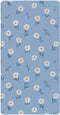 miaozhen Cotton Baby Crib Sheets Comfy Breathable White Daisy Flower Pastel Blue Crib