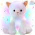 Houwsbaby 12'' White Musical Light Up Cat Stuffed Animal Kitty Plush Toy