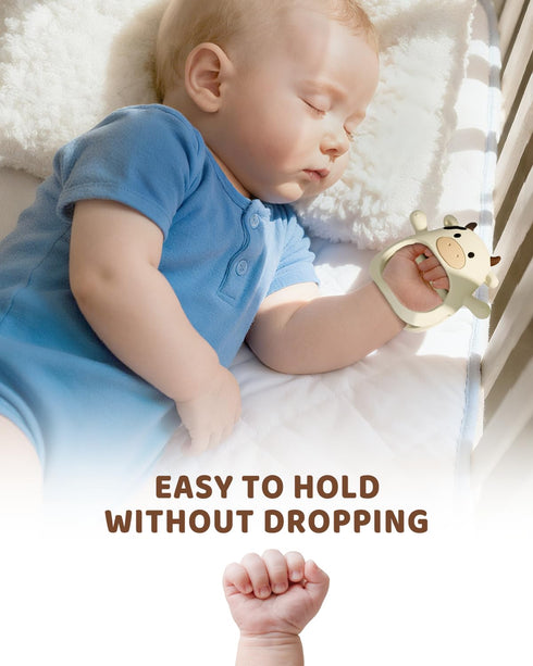 2 Pack 3 ChooKaChoo Baby Teething Toy for Over Months, Food Grade Silicone Teething Mitten, Anti Dropping Wrist Hand