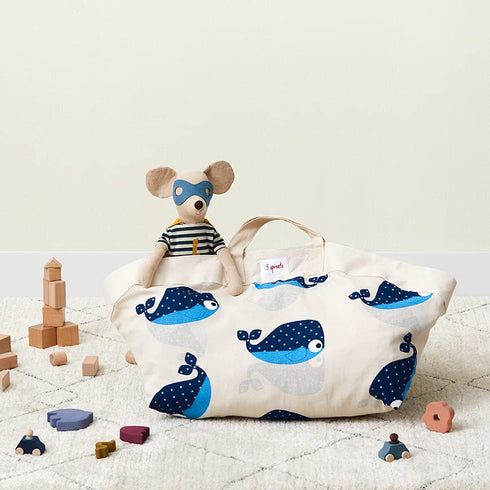3 Sprouts Play Mat & Toy Storage Bag - Large Portable Toy Organizer, Kids Toy Bag for Boys & Girls - Playroom Storage