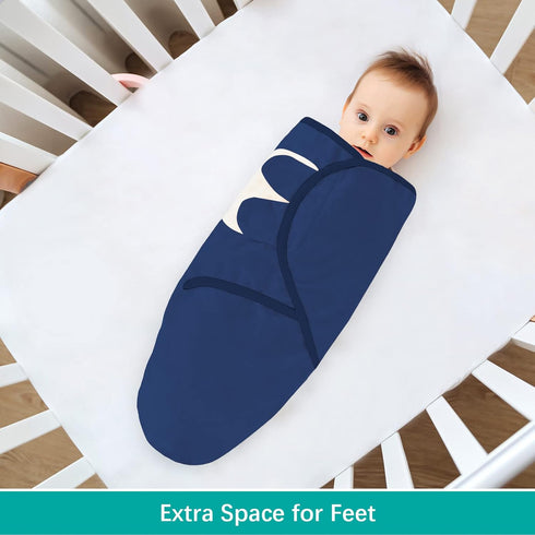 Biloban Baby Swaddles 0-3 Months for Boys Girls, Cotton Swaddle Blanket, Newborn Essentials, Grey & Navy, 2 Pack