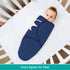 Biloban Baby Swaddles 0-3 Months for Boys Girls, Cotton Swaddle Blanket, Newborn Essentials, Grey & Navy, 2 Pack