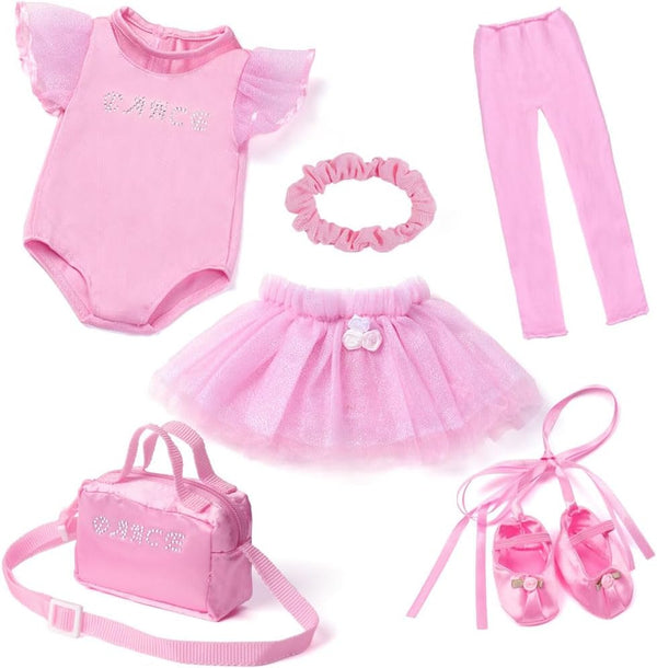 18 Inch Doll Clothes Accessories - Ballet Ballerina Dress Set for 18" Doll with Pink Leotard & Tights