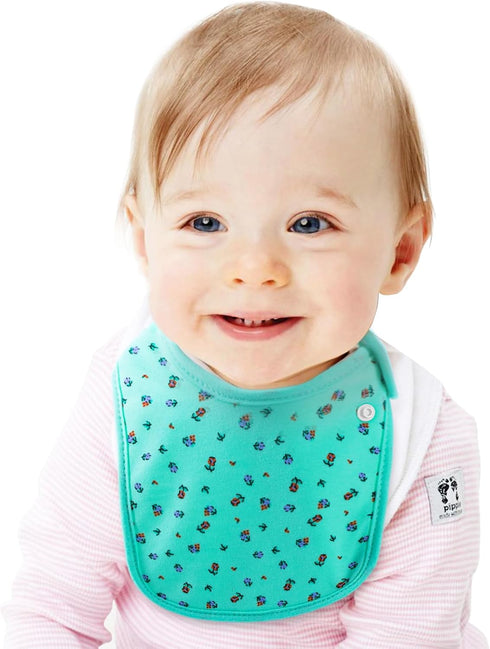 Organic Cotton Baby Bibs Super Soft and Absorbent with Adjustable Snap for Boys and Girls