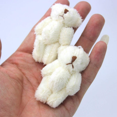 KUDES 12Pcs Mini Joint Teddy Bear Stuffed Animal Plush Toys, Wedding Gift Box Doll Toy for Birthday Cake Decorations