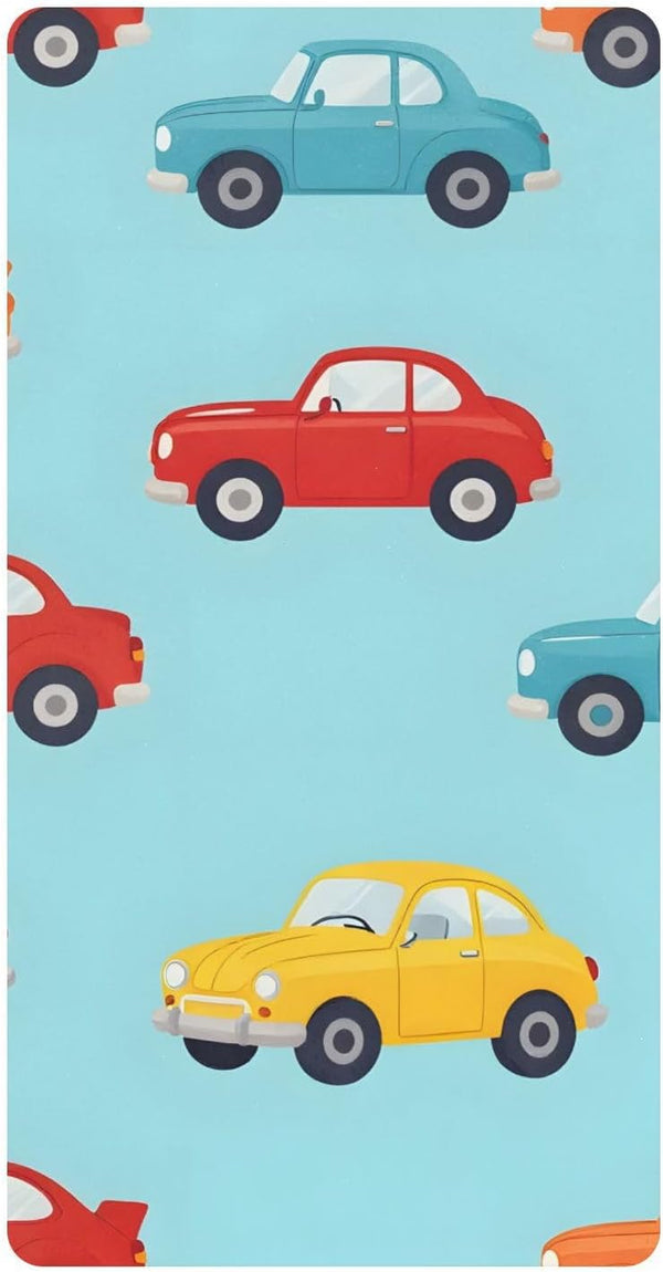 CZXW Cartoon Cars Colorful Crib Sheets Fitted 52" x 28" Natural Cotton Soft