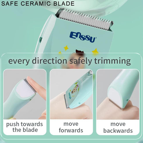 ENSSU Baby Hair Clippers - Lower Noise Haircut Trimmers for Children with Autism, Waterproof Hair Cutting Kits